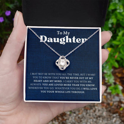 To My Daughter | Always in My Heart and Mind | Love Knot Necklace