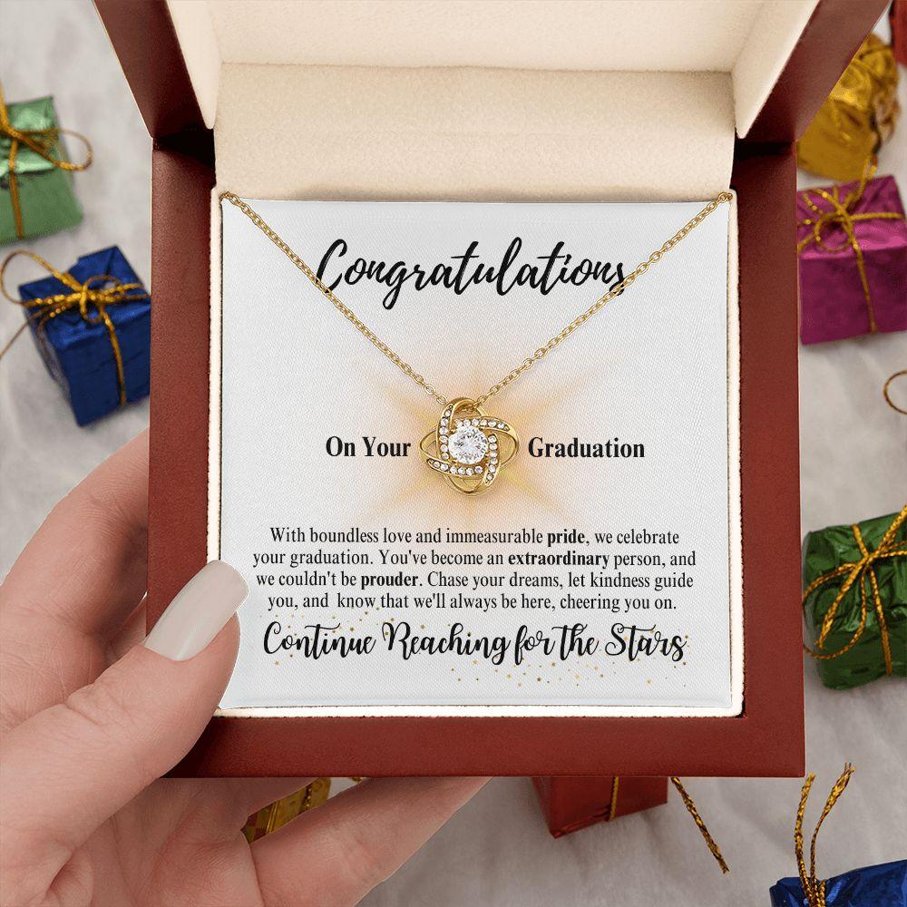 Congratulations | Continue Reaching for the Stars | Love Knot Necklace - ALL4THEGIFTOFIT