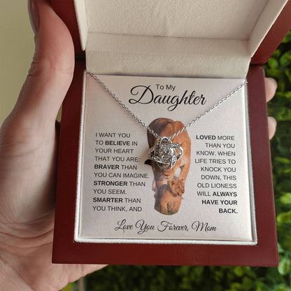 To My Daughter - I Will Always Have Your Back | Love Knot Necklace