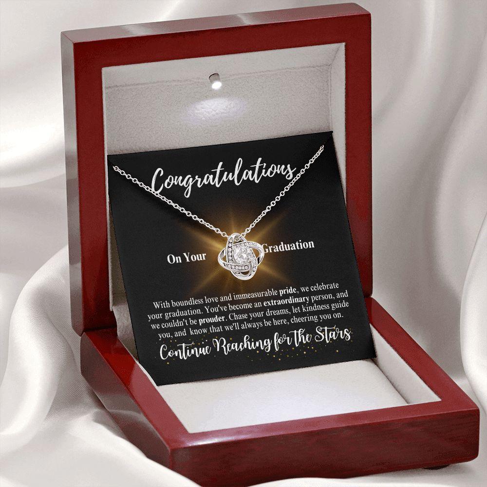 Congratulations | Continue Reaching for the Stars | Love Knot Necklace - ALL4THEGIFTOFIT