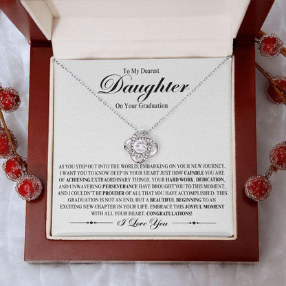 To My Dearest Daughter On Your Graduation | A Beautiful Beginning | Love Knot Necklace - ALL4THEGIFTOFIT