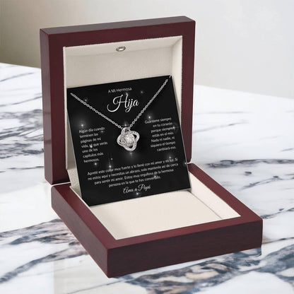 A Mi Hermosa Hija | El Capitulo Mas Hermoso | Ama a Papá | Collar Love Knot - ALL4THEGIFTOFIT