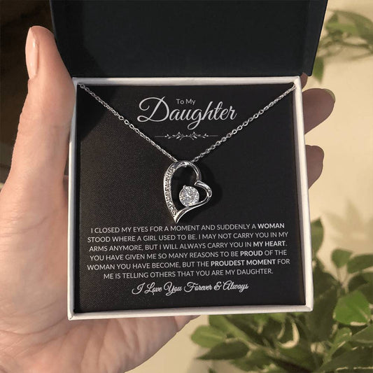 (TOP SELLER 🔥)To My Daughter | I Closed My Eyes - Black Card | Forever Love Necklace