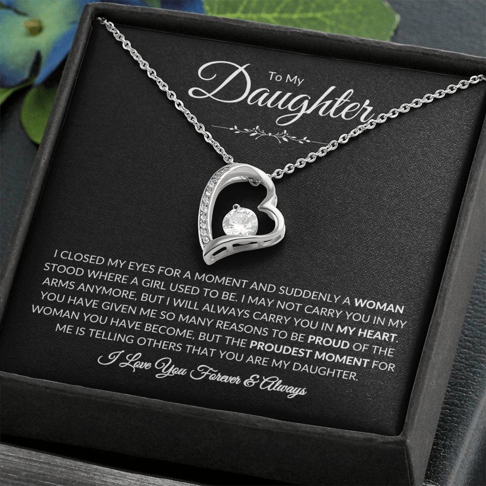 (TOP SELLER 🔥)To My Daughter | I Closed My Eyes - Black Card | Forever Love Necklace