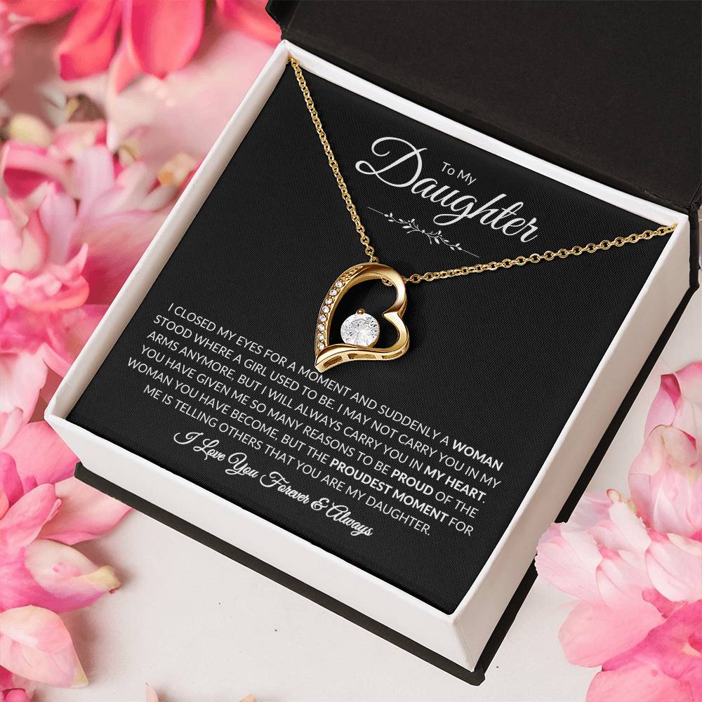 (TOP SELLER 🔥)To My Daughter | I Closed My Eyes - Black Card | Forever Love Necklace