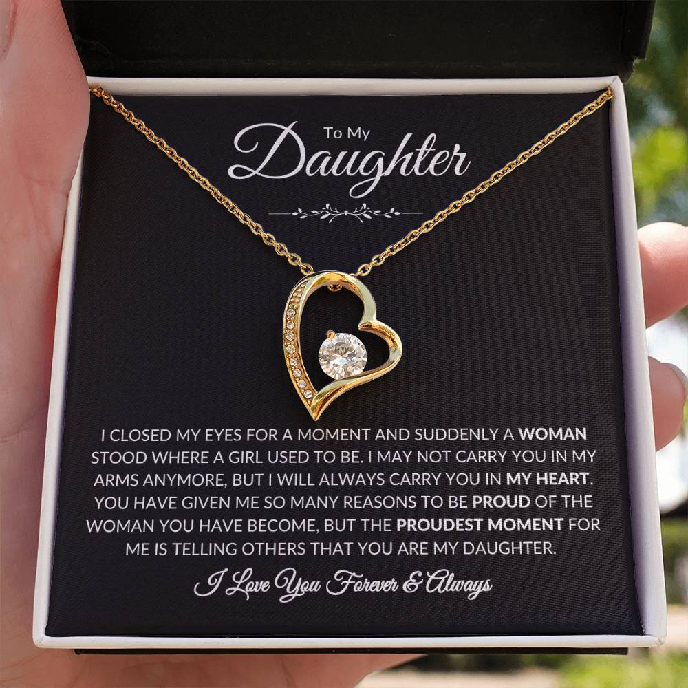 (TOP SELLER 🔥)To My Daughter | I Closed My Eyes - Black Card | Forever Love Necklace