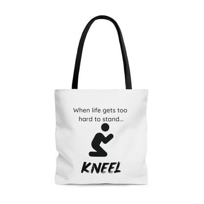 Hard to Stand.. White Tote Bag (AOP) - ALL4THEGIFTOFIT