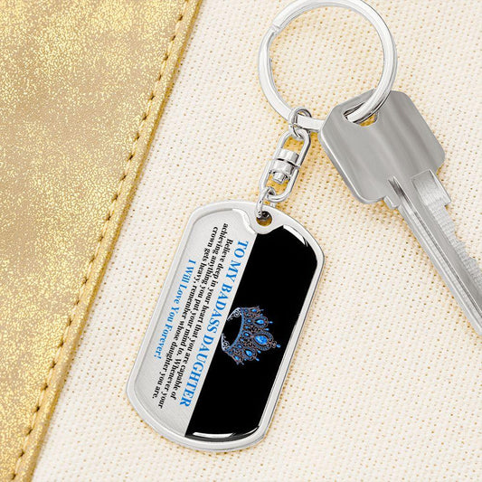 To My Badass Daughter | You are Capable | Dog Tag Swivel Keychain - ALL4THEGIFTOFIT