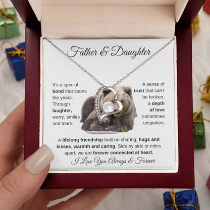 Father & Daughter | Forever Connected At Heart | Forever Love Necklace - ALL4THEGIFTOFIT