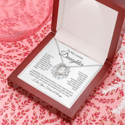 To My Lovely Daughter | Always Keep Me In Your Heart | Forever Love Necklace - ALL4THEGIFTOFIT