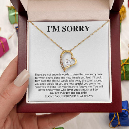 I'm Sorry | You are Truly My One and Only | forever Love Necklace - Gift for Wife, Soulmate, Fiancée, Girlfriend - ALL4THEGIFTOFIT