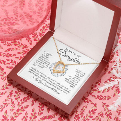 To My Lovely Daughter | Always Keep Me In Your Heart | Forever Love Necklace - ALL4THEGIFTOFIT