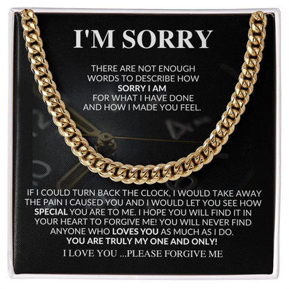 I'm Sorry - Please Forgive Me | Cuban Link Chain - Gift for Husband, Soulmate, My Man, Fiancé, Boyfriend - ALL4THEGIFTOFIT