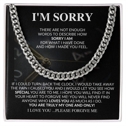 I'm Sorry - Please Forgive Me | Cuban Link Chain - Gift for Husband, Soulmate, My Man, Fiancé, Boyfriend - ALL4THEGIFTOFIT