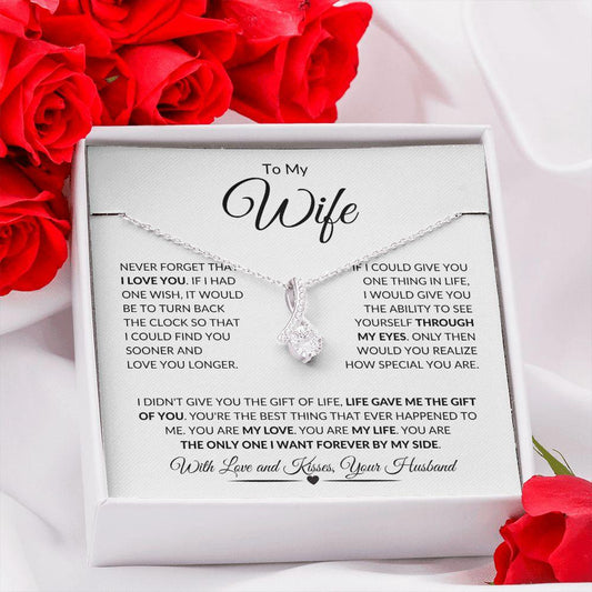 To My Wife | Through My Eyes | Alluring Beauty Necklace - Gift for Soulmate, Birthday, Anniversary - ALL4THEGIFTOFIT