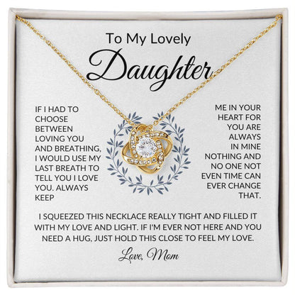 To My Lovely Daughter | You Are Always in My Heart | Love Knot Necklace - ALL4THEGIFTOFIT