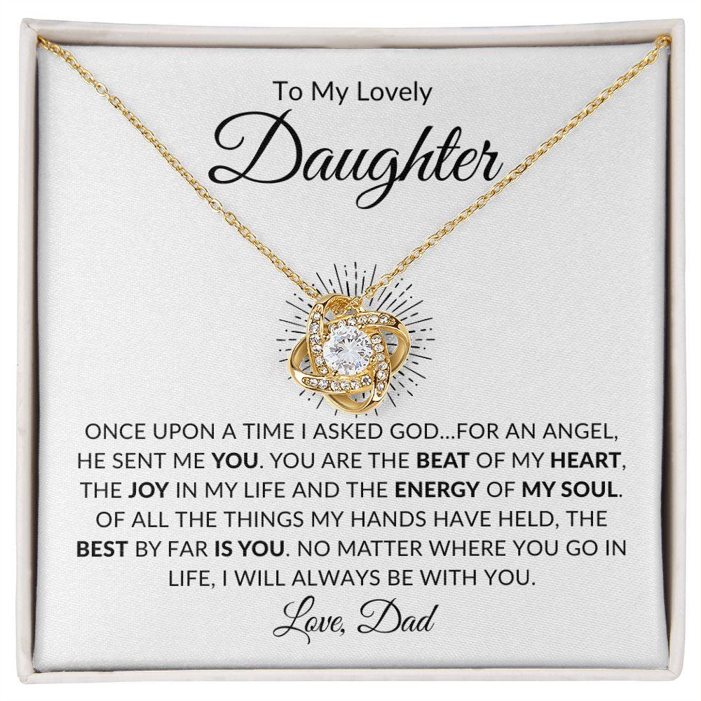 To My Lovely Daughter | You Are My Angel - Dad | Love Knot Necklace - ALL4THEGIFTOFIT
