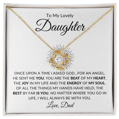 To My Lovely Daughter | You Are My Angel - Dad | Love Knot Necklace - ALL4THEGIFTOFIT