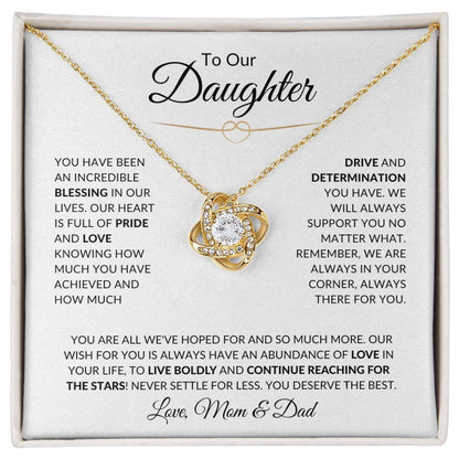 To Our Daughter | All We've Hoped For | Love, Mom & Dad | Love Knot Necklace - ALL4THEGIFTOFIT