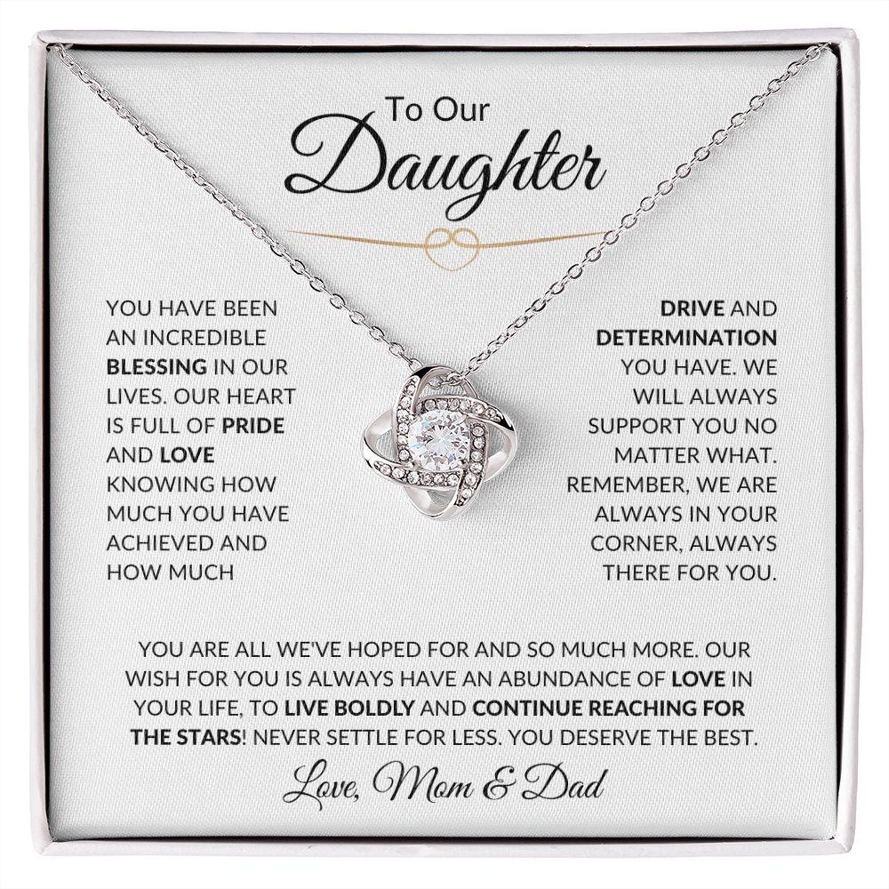 To Our Daughter | All We've Hoped For | Love, Mom & Dad | Love Knot Necklace - ALL4THEGIFTOFIT