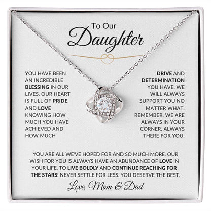 To Our Daughter | All We've Hoped For | Love, Mom & Dad | Love Knot Necklace - ALL4THEGIFTOFIT