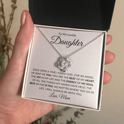 To My Lovely Daughter | You Are My Angel - Mom | Love Knot Necklace - ALL4THEGIFTOFIT