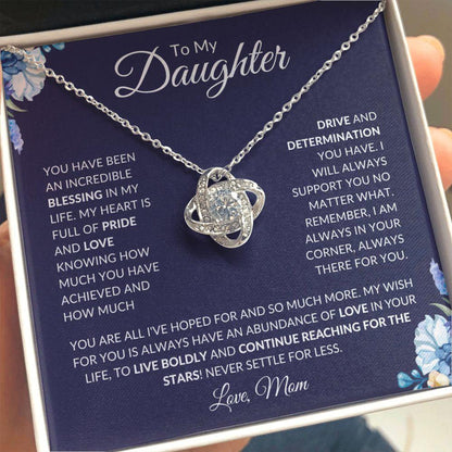 To My Daughter | My Incredible Blessing | Love, Mom | Love Knot - Blue Design - ALL4THEGIFTOFIT