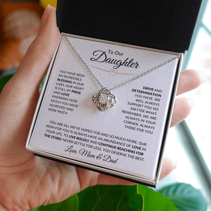 To Our Daughter | All We've Hoped For | Love, Mom & Dad | Love Knot Necklace - ALL4THEGIFTOFIT