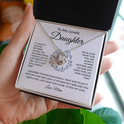 To My Lovely Daughter | You Are Always in My Heart | Love Knot Necklace - ALL4THEGIFTOFIT