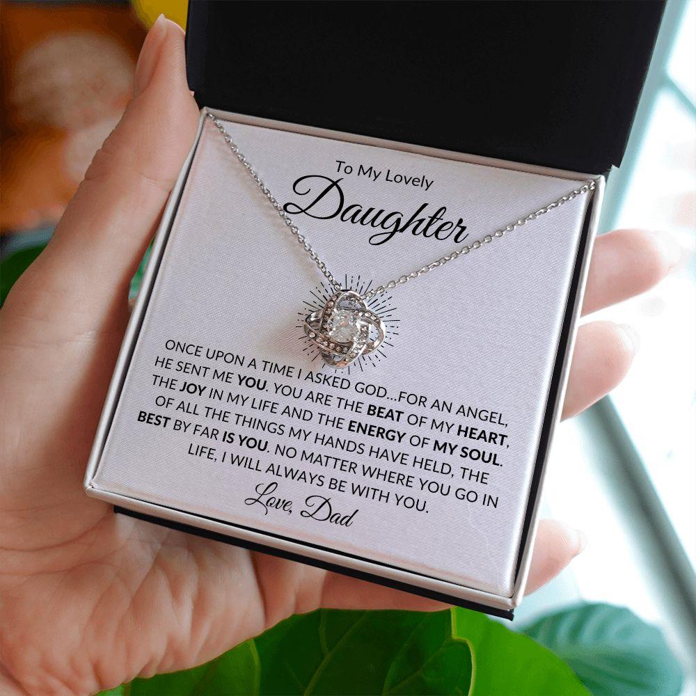 To My Lovely Daughter | You Are My Angel - Dad | Love Knot Necklace - ALL4THEGIFTOFIT
