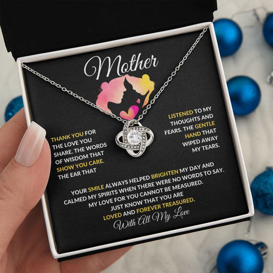 Mother | Loved & Forever Treasured | With All My Love | Love Knot Necklace - ALL4THEGIFTOFIT