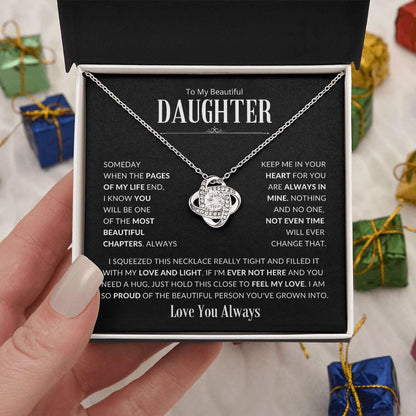 To My Beautiful Daughter | So Proud of You | Love Knot Necklace - Gift for Birthdays, Holidays, Just Because - ALL4THEGIFTOFIT