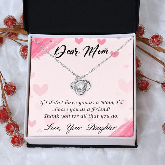 Dear Mom | Thank You | Love Knot Necklace - Gift for Mother's Day, Birthdays, Holidays, Just Because - ALL4THEGIFTOFIT