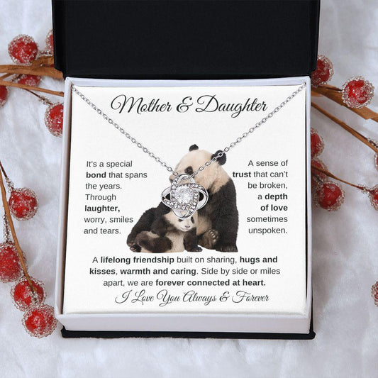 Mother & Daughter | Forever Connected At Heart | Love Knot Necklace - ALL4THEGIFTOFIT