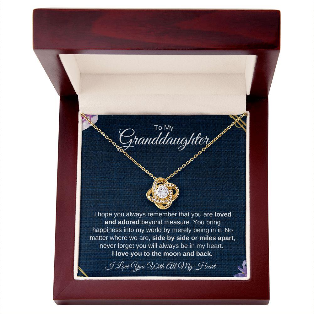 To My Granddaughter | I Love You to the Moon and Back | Love Knot Necklace - ALL4THEGIFTOFIT