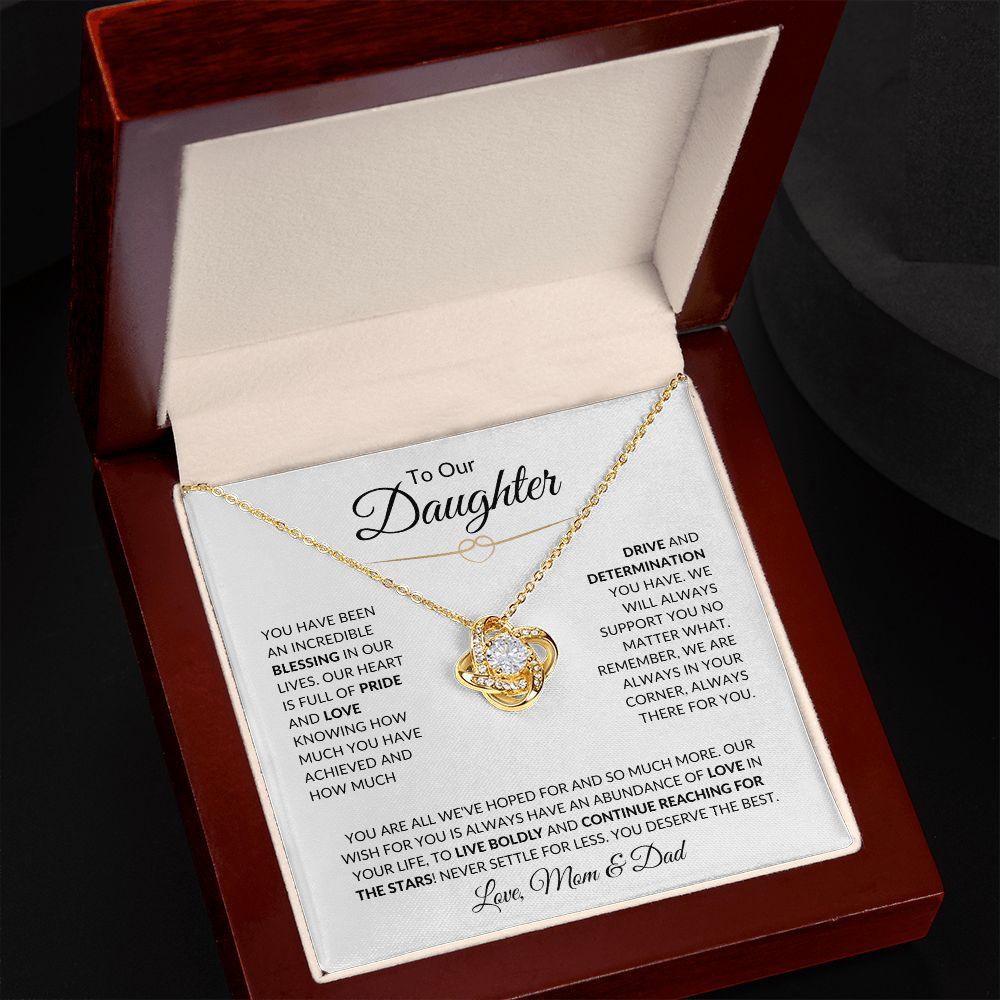 To Our Daughter | All We've Hoped For | Love, Mom & Dad | Love Knot Necklace - ALL4THEGIFTOFIT