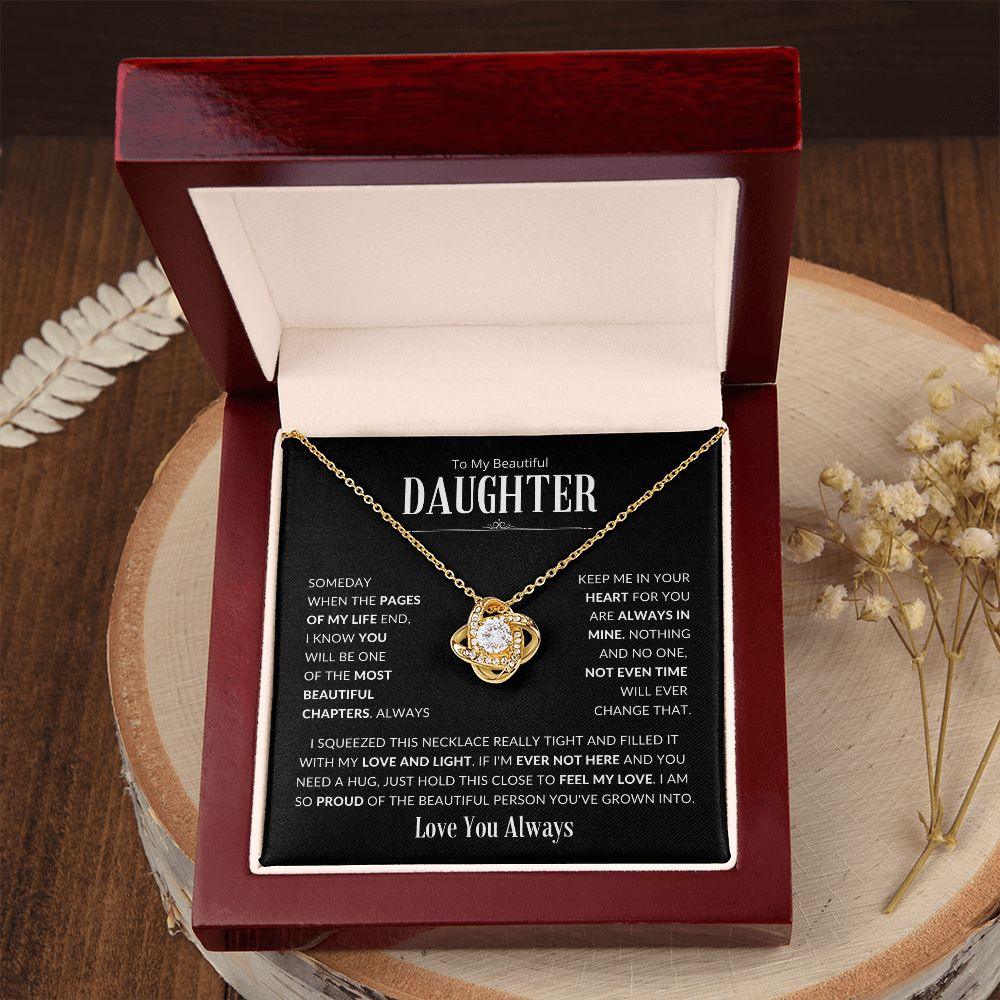 To My Beautiful Daughter | So Proud of You | Love Knot Necklace - Gift for Birthdays, Holidays, Just Because - ALL4THEGIFTOFIT