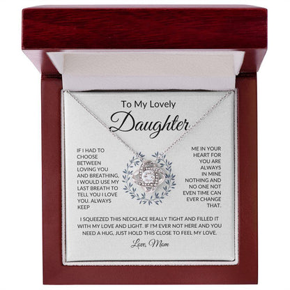 To My Lovely Daughter | You Are Always in My Heart | Love Knot Necklace - ALL4THEGIFTOFIT