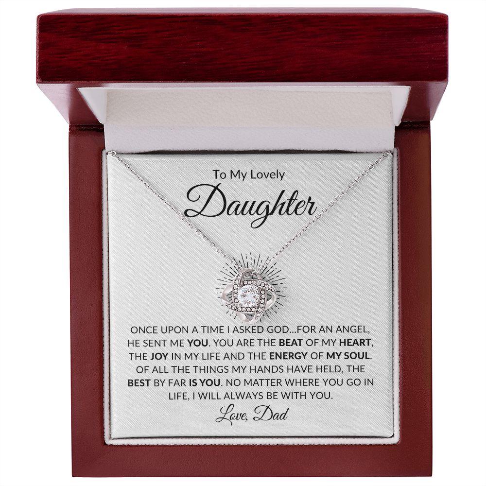 To My Lovely Daughter | You Are My Angel - Dad | Love Knot Necklace - ALL4THEGIFTOFIT