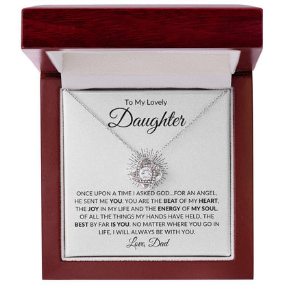 To My Lovely Daughter | You Are My Angel - Dad | Love Knot Necklace - ALL4THEGIFTOFIT