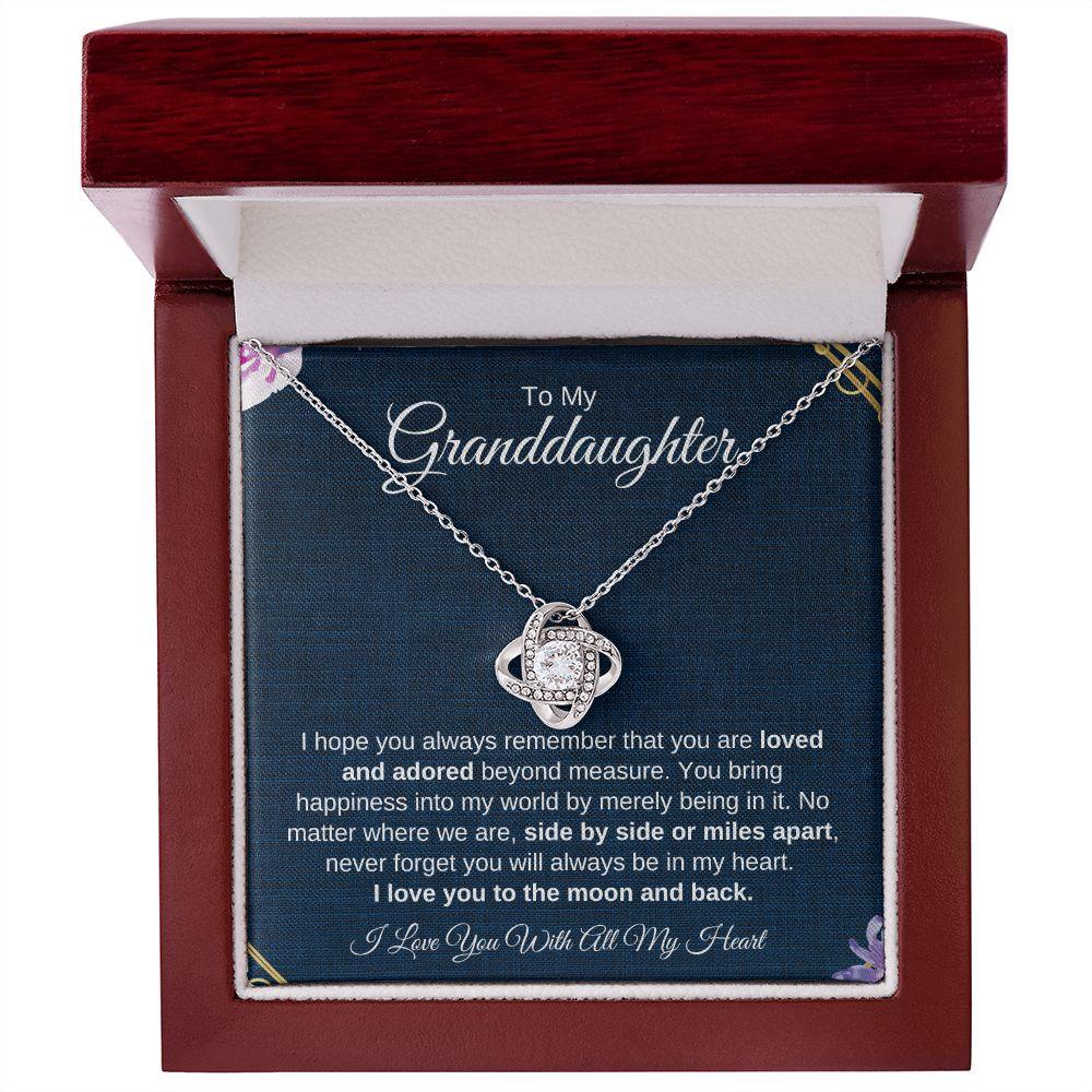 To My Granddaughter | I Love You to the Moon and Back | Love Knot Necklace - ALL4THEGIFTOFIT