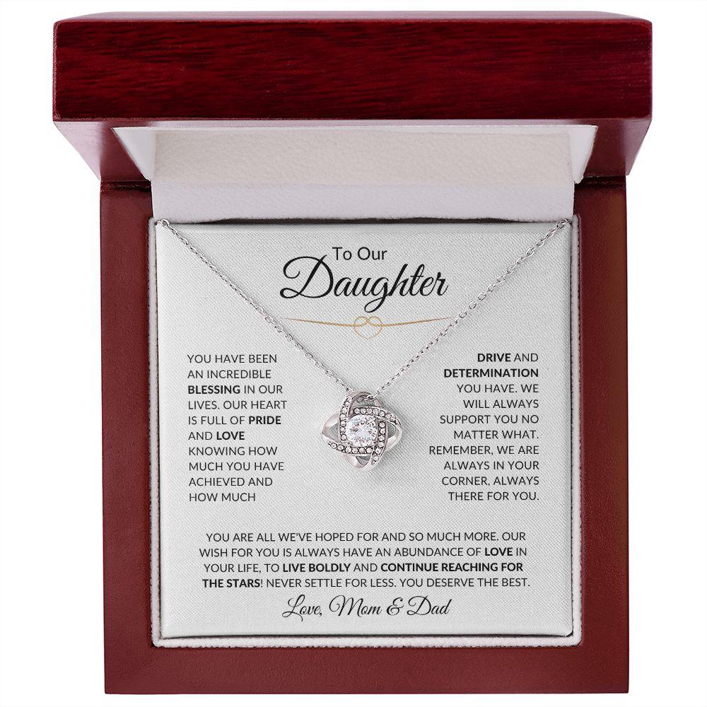 To Our Daughter | All We've Hoped For | Love, Mom & Dad | Love Knot Necklace - ALL4THEGIFTOFIT