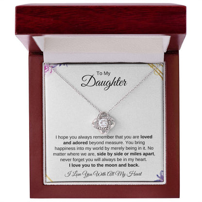To My Daughter | I Love You with all My Heart | Love Knot Necklace - ALL4THEGIFTOFIT