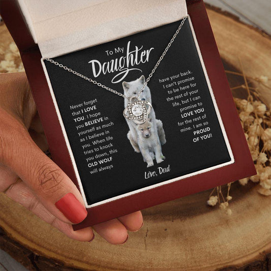 To My Daughter | I Will Always Have Your Back | Love Knot Necklace - ALL4THEGIFTOFIT