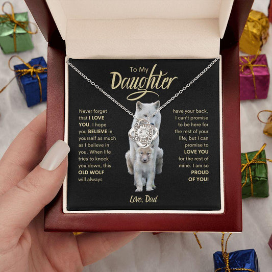 To My Daughter | Never Forget That I Love You | Love Knot Necklace - ALL4THEGIFTOFIT