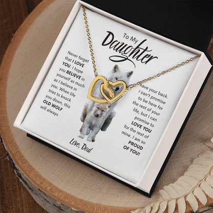 To My Daughter | This Old Wolf Will Always Have Your Back | Interlocking Hearts - ALL4THEGIFTOFIT