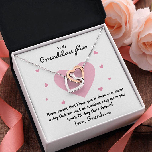 To My Granddaughter | Never Forget That I Love You | Interlocking Hearts Necklace - Gift for Birthdays, Graduation, Holidays - ALL4THEGIFTOFIT