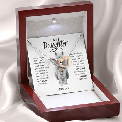 To My Daughter | This Old Wolf Will Always Have Your Back | Interlocking Hearts - ALL4THEGIFTOFIT