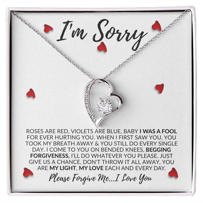 I'm Sorry - Please Forgive Me | Forever Love Necklace - Gift for Wife, Soulmate, Fiancée, Girlfriend - ALL4THEGIFTOFIT