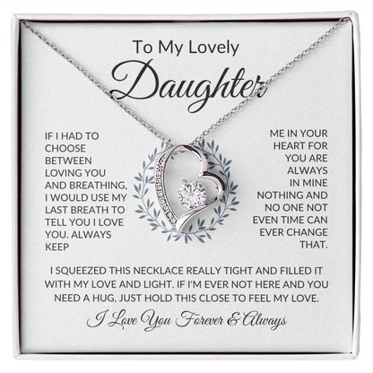 To My Lovely Daughter | Always Keep Me In Your Heart | Forever Love Necklace - ALL4THEGIFTOFIT